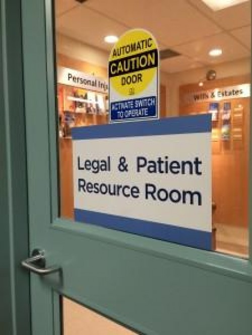 Door Sign reads "Legal & Patient Resource Room"