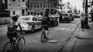 Dutch Reach Cyclist in the Street