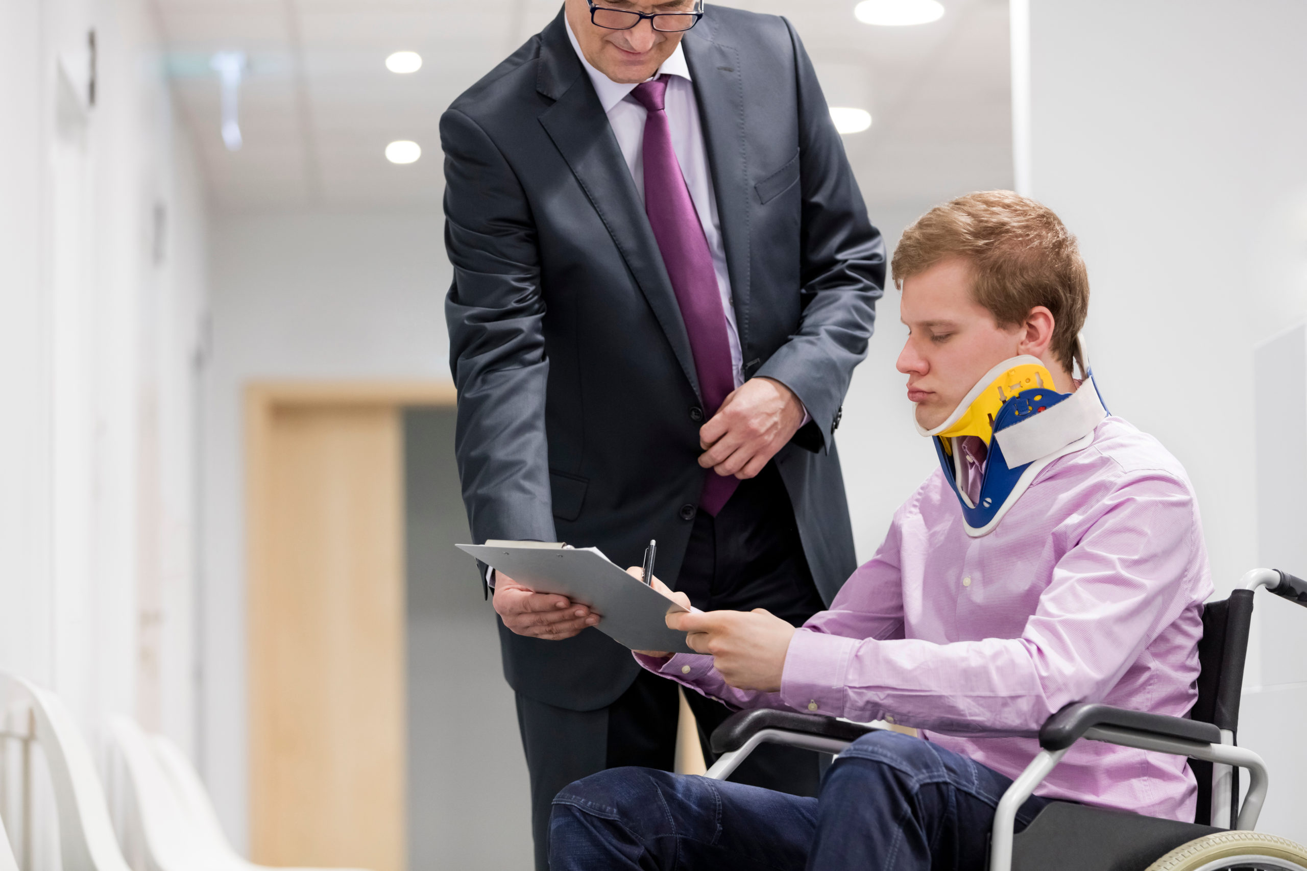Injured person and lawyer in hospital - getting the care needed
