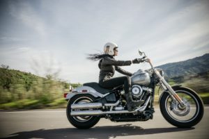 woman on motorcycle